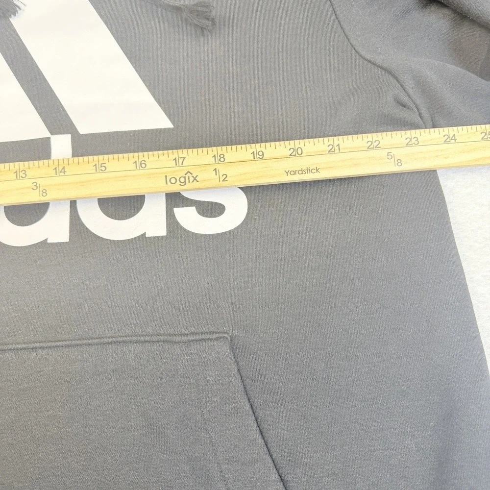Adidas Hoodie XL Black Pullover Big Logo Fleece Hooded Sweatshirt Men's